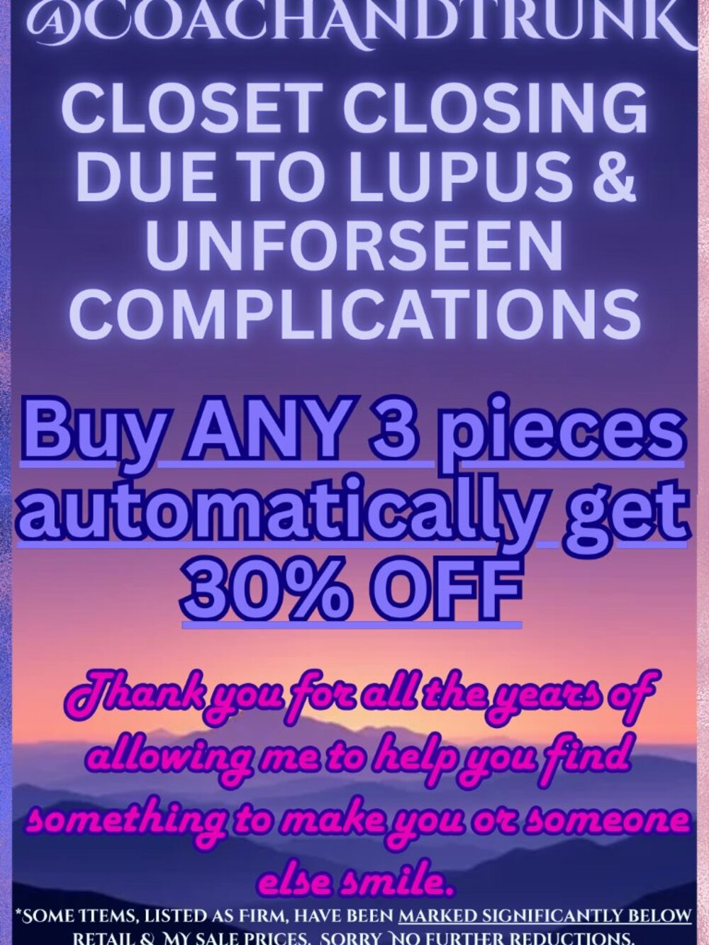 𝑪𝒍𝒐𝒔𝒆𝒕 𝑪𝒍𝒐𝒔𝒊𝒏𝒈 𝑫𝒖𝒆 𝑻𝒐 𝑳𝒖𝒑𝒖𝒔 - 𝑭𝒂𝒊𝒓 𝑶𝒇𝒇𝒆𝒓𝒔 - Picture 1 of 2